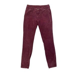 BDG Womens Burgundy Pinwale Lightweight Corduroy Cigarette Ankle Pants Size 25